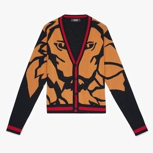 MCM Munich Lion Cardigan In Light Brown. Unisex. Size S